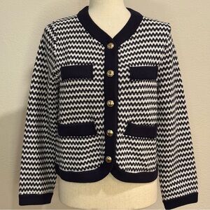 Free Assembly Black and White Knit Jacket Size S (4-6)